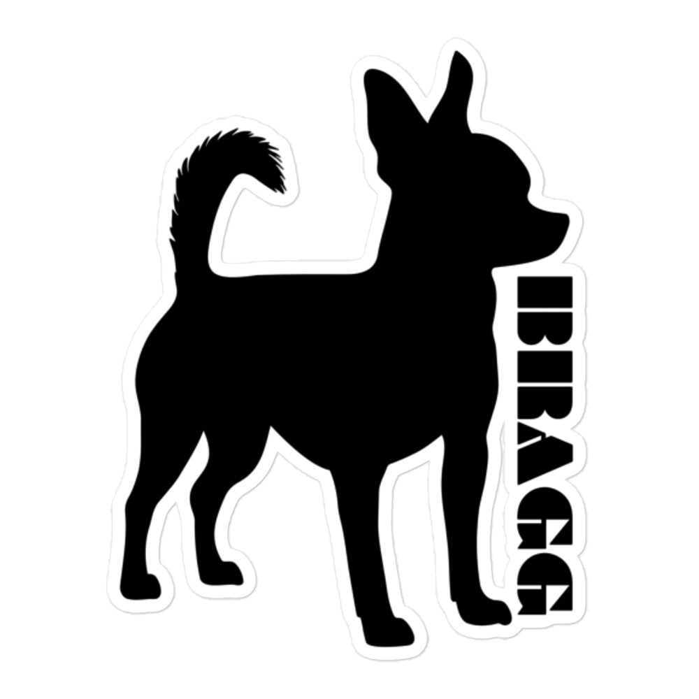 Doggadocio: Chihuahua Vinyl Sticker - Braggadocio Design -
