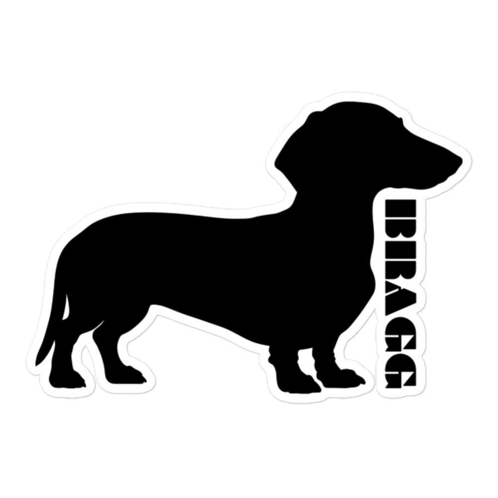 Doggadocio: Dachshund Vinyl Sticker - Braggadocio Design -