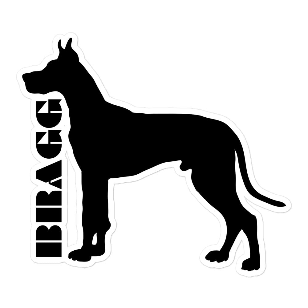 Doggadocio: Great Dane Vinyl Sticker - Braggadocio Design -