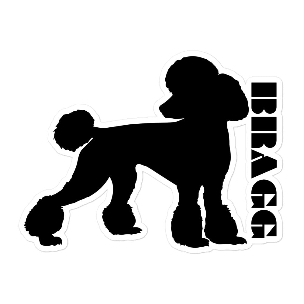Doggadocio: Poodle Vinyl Sticker - Braggadocio Design -