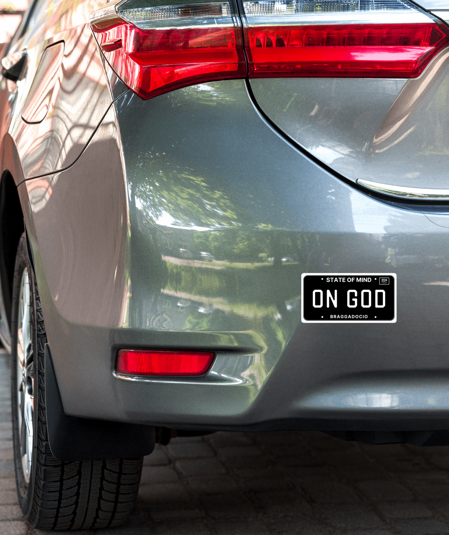 Vanity Plate: ON GOD Vinyl Sticker - Braggadocio Design -