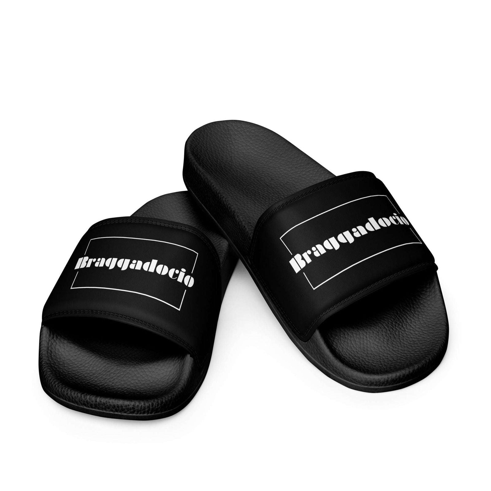 Braggadocio Brand Logo Men's Slides - Braggadocio Design - 