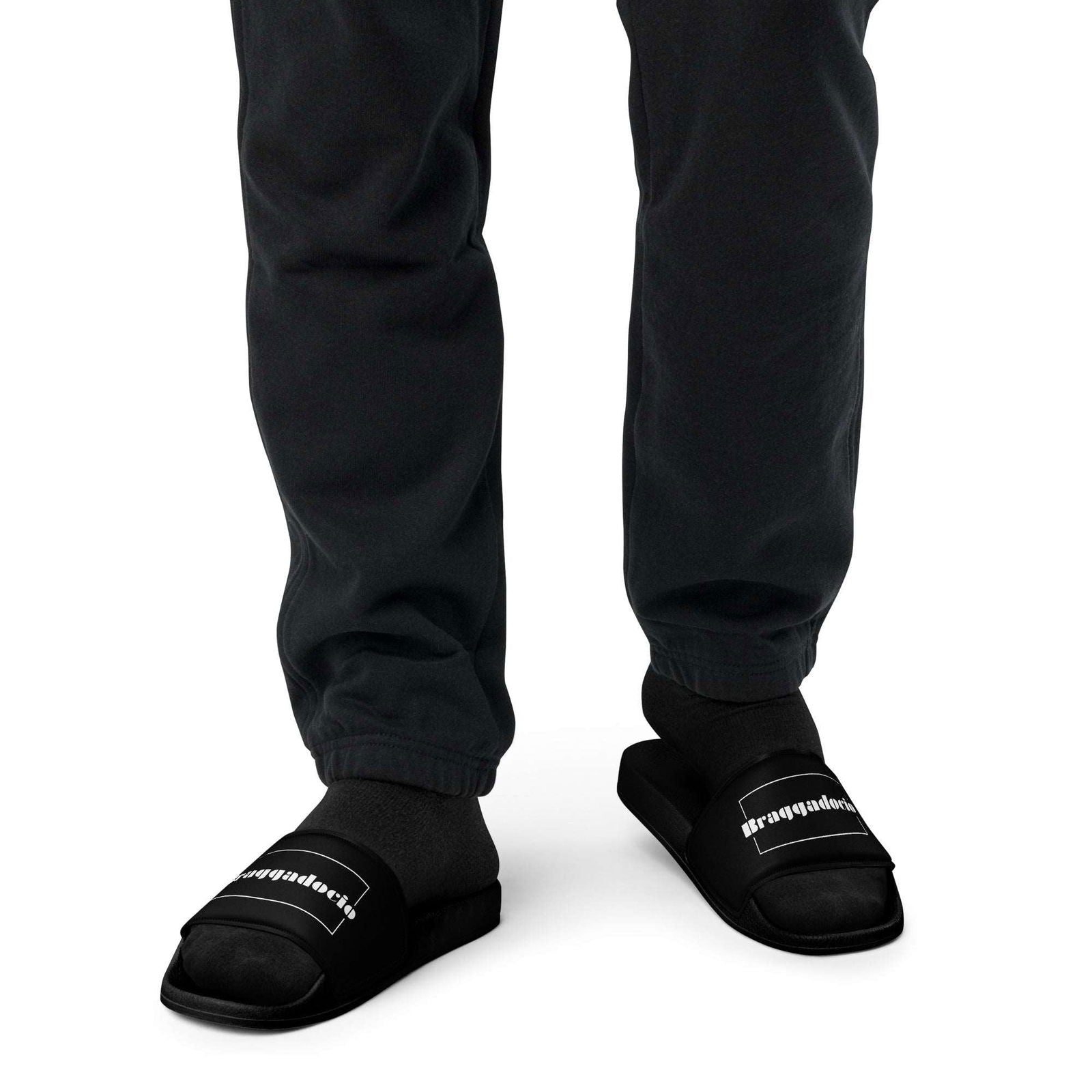 Braggadocio Brand Logo Men's Slides - Braggadocio Design - 