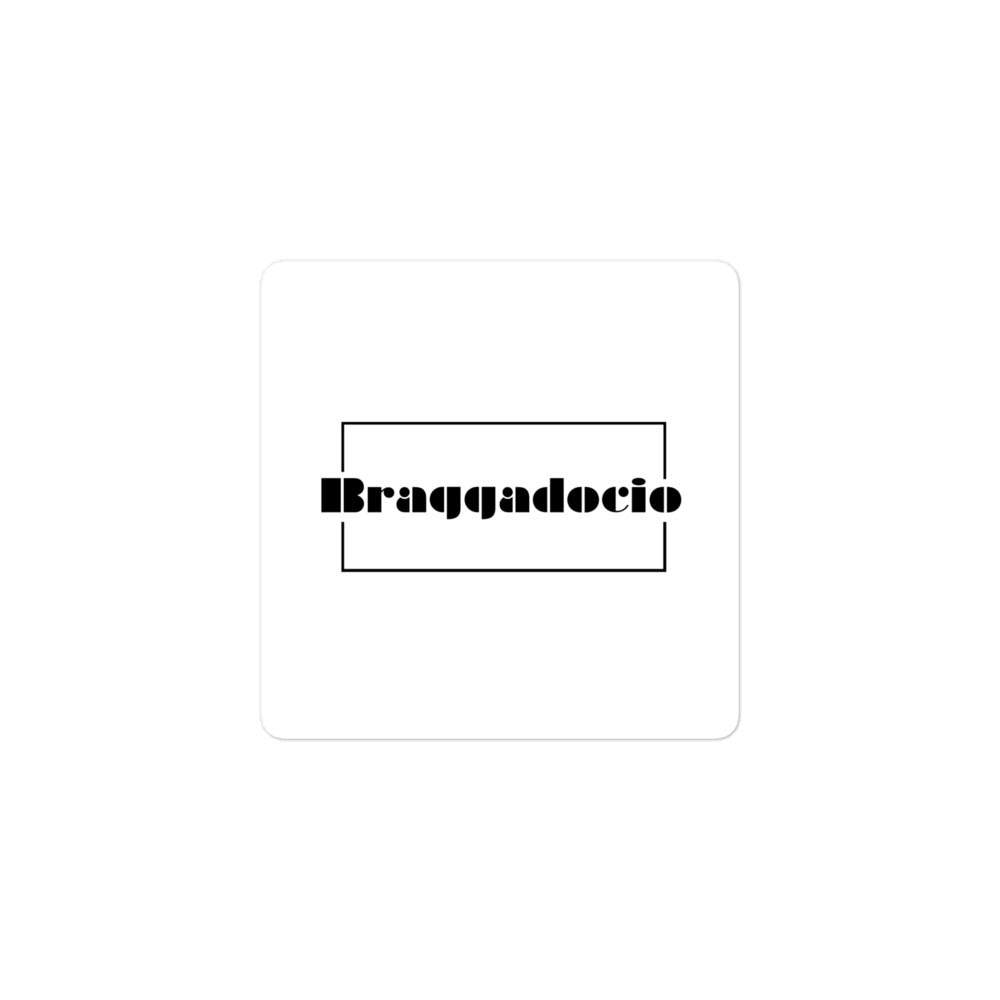Braggadocio Brand Logo Sticker [white] - Braggadocio Design - 