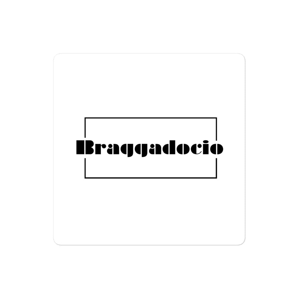 Braggadocio Brand Logo Sticker [white] - Braggadocio Design - 