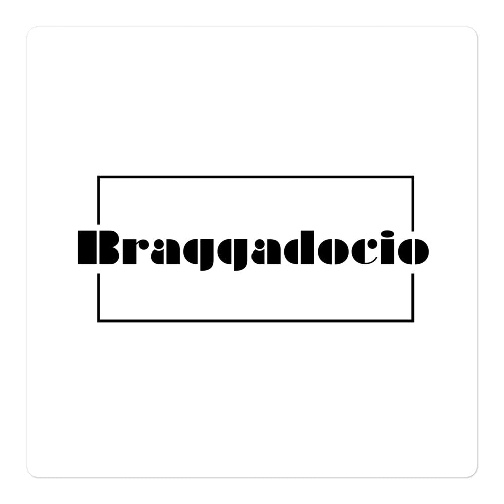 Braggadocio Brand Logo Sticker [white] - Braggadocio Design - 