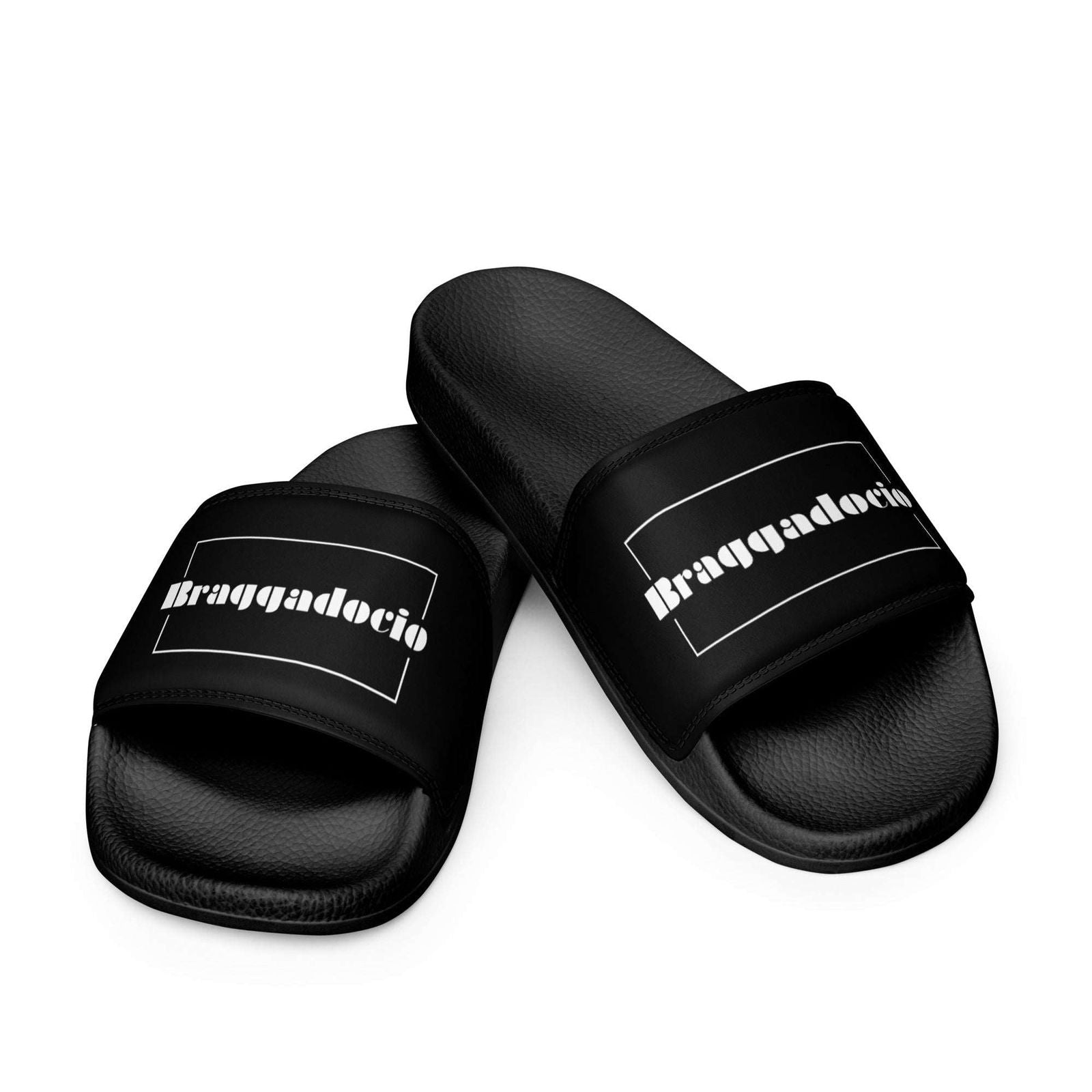 Braggadocio Brand Logo Women's Slides - Braggadocio Design - 