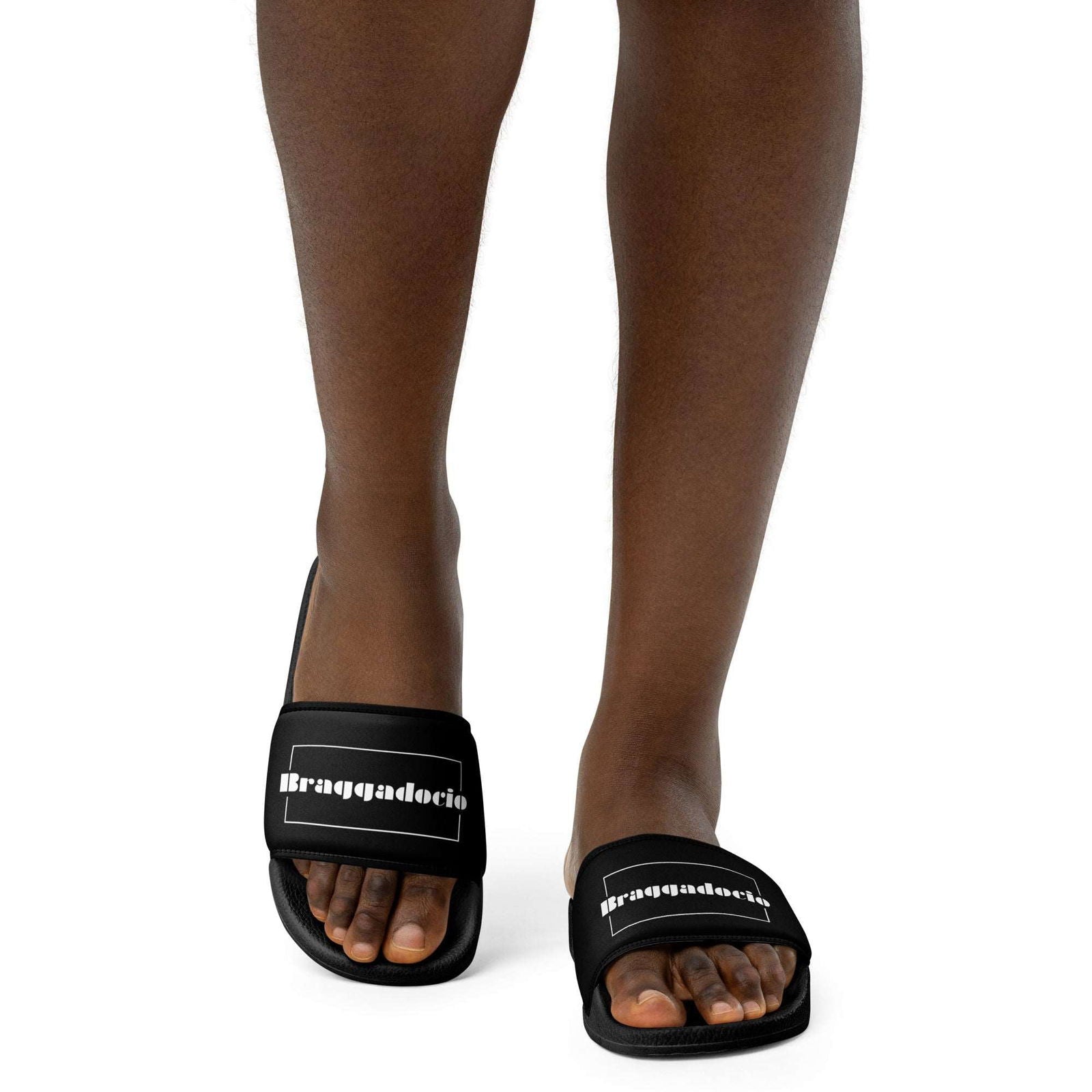 Braggadocio Brand Logo Women's Slides - Braggadocio Design - 