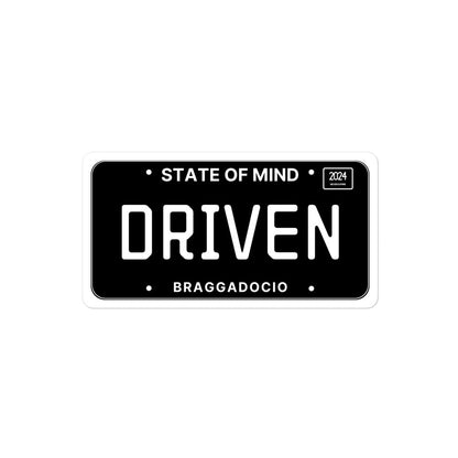 Vanity Plate: DRIVEN Vinyl Sticker - Braggadocio Design - 