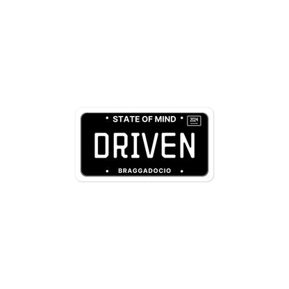 Vanity Plate: DRIVEN Vinyl Sticker - Braggadocio Design - 