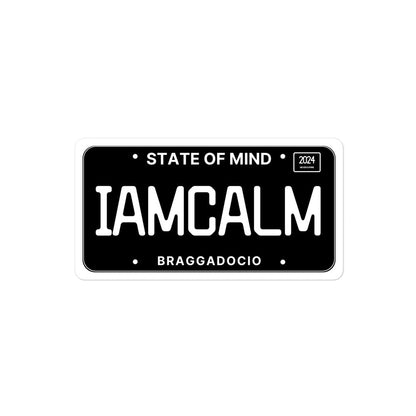 Vanity Plate: IAMCALM Vinyl Sticker - Braggadocio Design - 